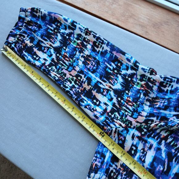 NYDJ Multicolor Pintuck Henley Blouse S pleated back hidden buttons 3/4 sleeves - Picture 11 of 12